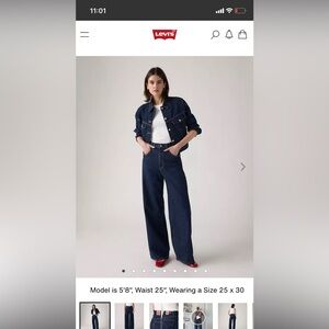 Levi's Dark Blue Cinch Baggy Jeans